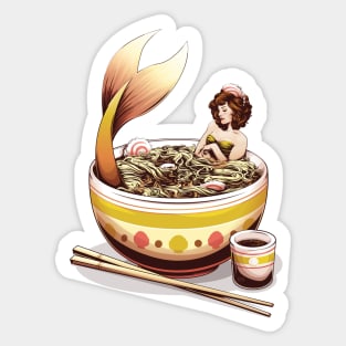 Mer-Noodles - Mermaid In Noodles Sticker